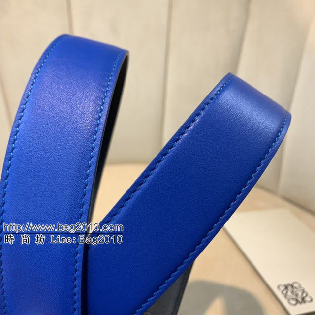 LOEWE女士皮帶 羅意威經典銅扣手掌紋雙面牛皮腰帶  jjp1804